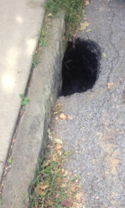 sink hole in street